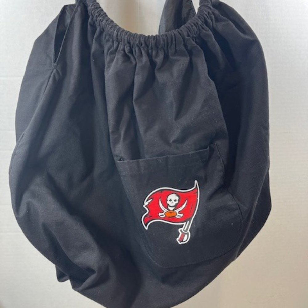Tampa Bay Buccaneers NFL Black Cotton Tote Open Top Bag Double Handles